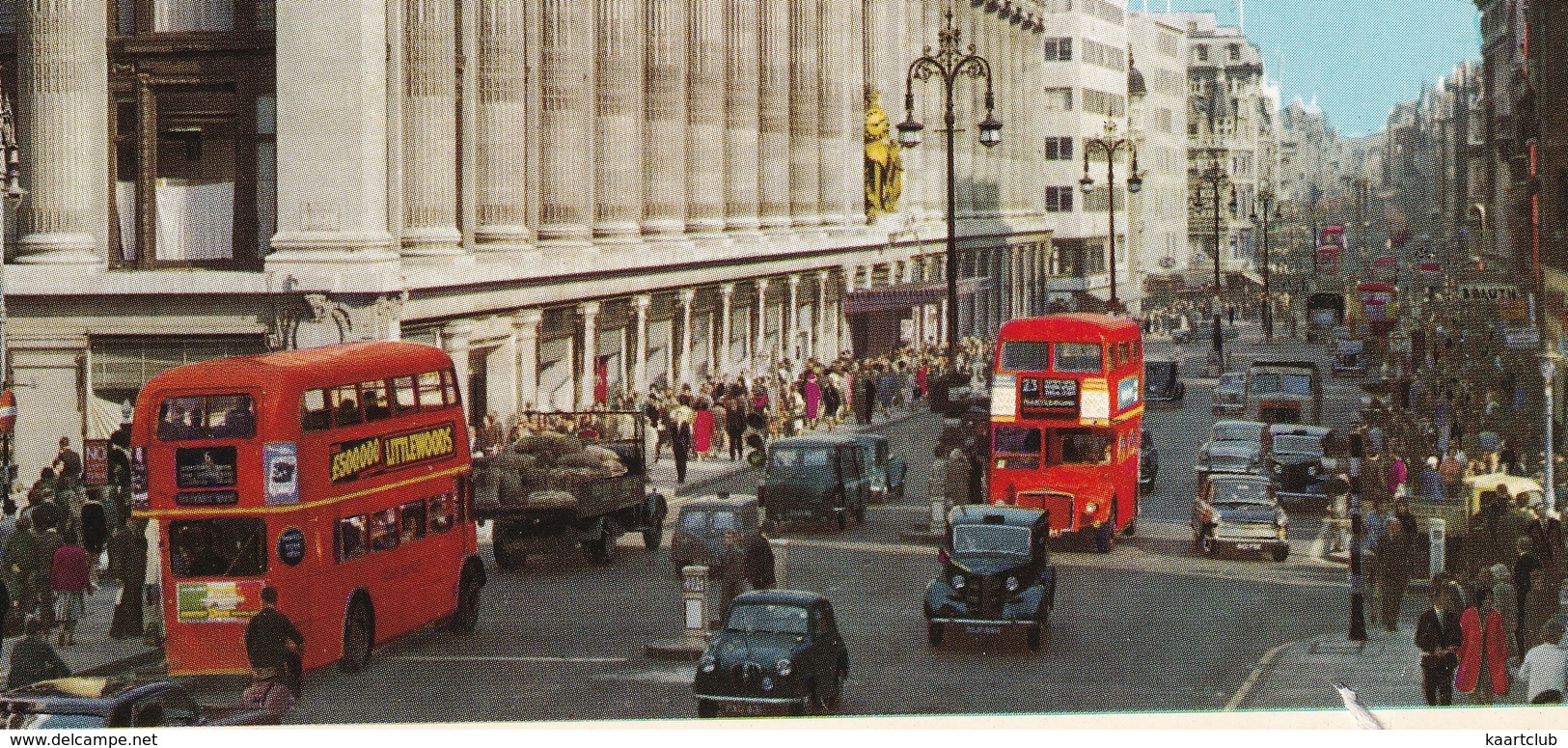 London: AUSTIN A30 SEVEN, FX3 TAXI, MORRIS OXFORD VI, LORRY, DOUBLE DECK BUSES - Oxford Street - Toerisme