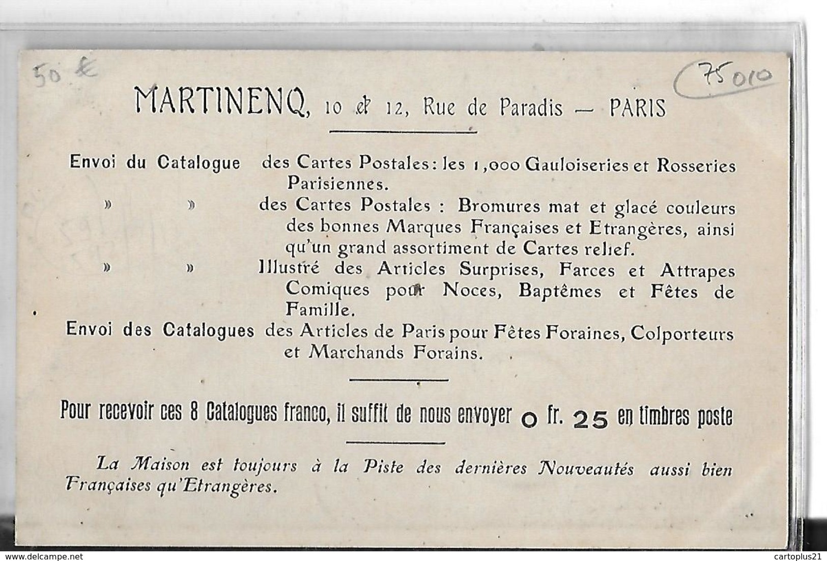 PARIS 75010   GROS PLAN MAGASIN ARTICLES SURPRISES UN SOUVENIR  CARTES POSTALES RUE DE PARADIS  PERSONNAGES  PUB DOS - District 10