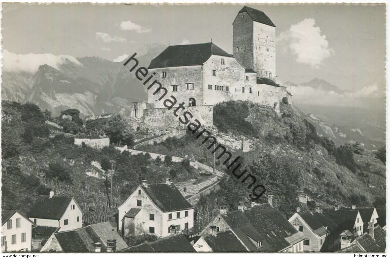 Sargans - Schloss - Foto-AK - Verlag Berni Klosters Gel. 1947 - Sargans