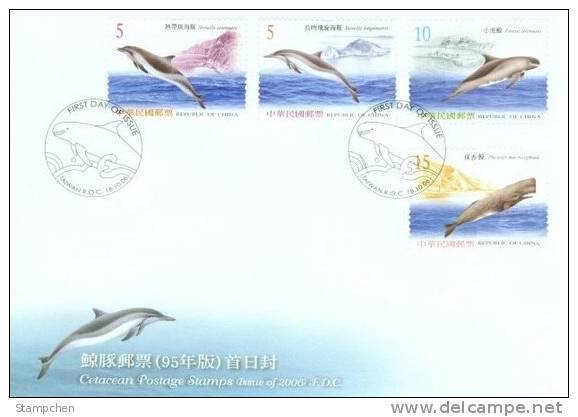 FDC 2006 Cetacean Stamps Whale Dolphin Lighthouse Bridge Harbor Fish Fauna - Whales