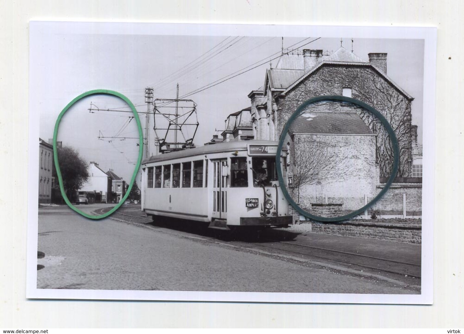 Montigny-le-Tilleul: Ligne 74 Charleroi-Bomerée  (TRAM) Photo De Vieux Cliché - Foto Van Oude Cliché 1958 (15 X 10 Cm) - Montigny-le-Tilleul