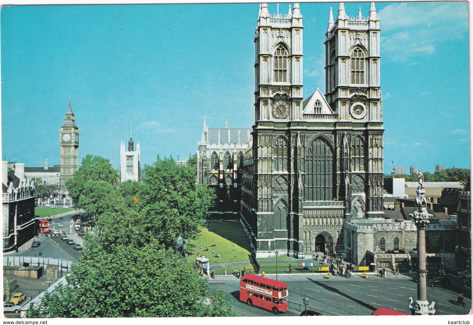 London: CITROËN 2CV, VW 1200 KÄFER/COX, JAGUAR 240, AUSTIN FX TAXI, DOUBLE DECK BUS - Westminster Abbey - Voitures De Tourisme