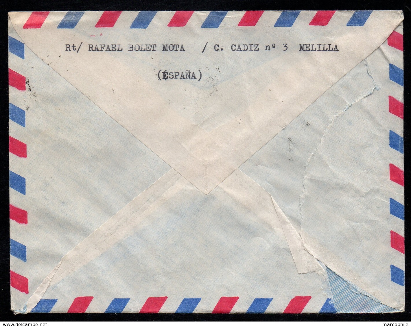 MELILLA - ESPANA - MAROC / 1971 LETTRE AVION POUR LA FRANCE(ref LE3148) - Spanisch-Marokko