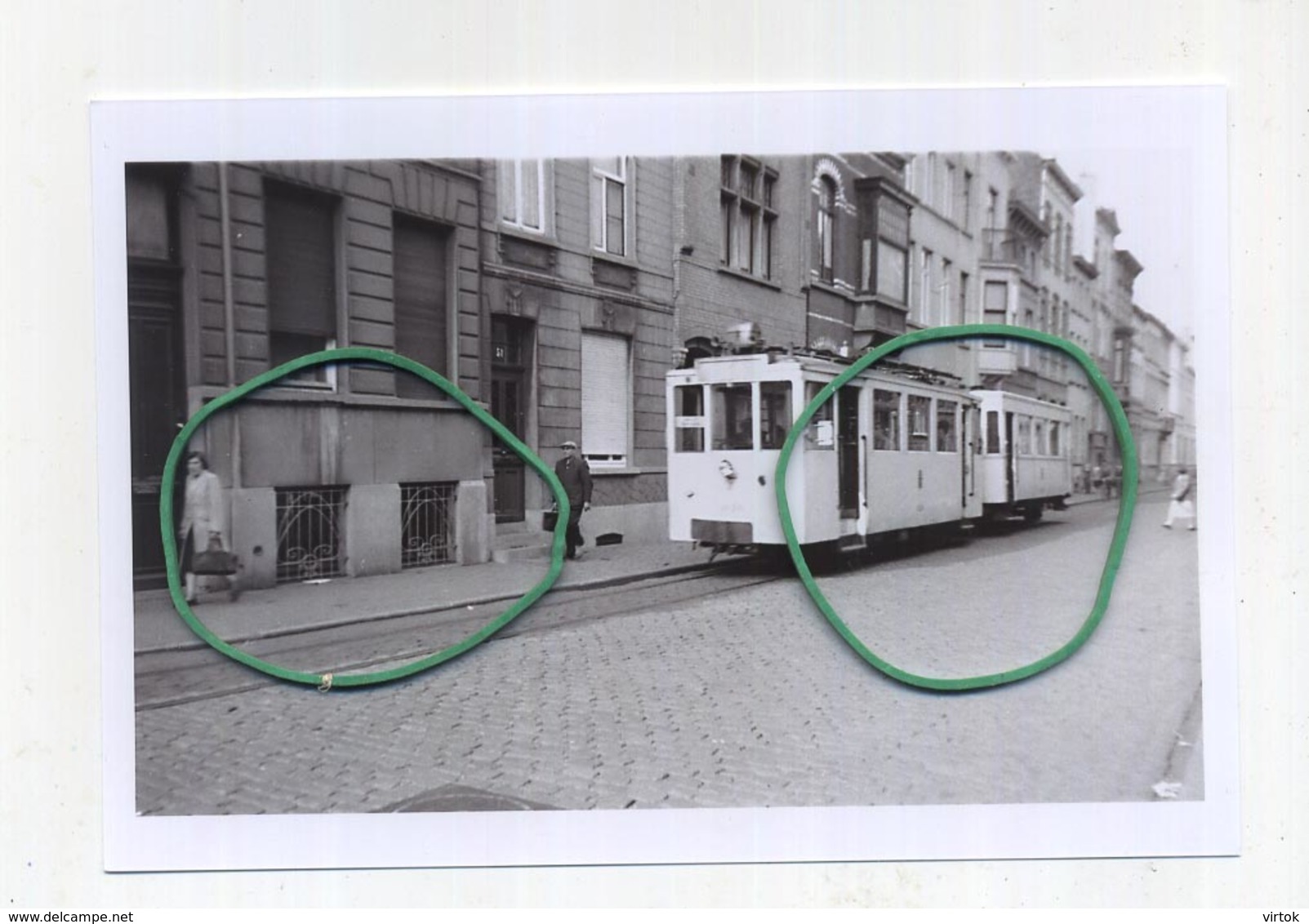 AALST : Autorail En Direction De St. Lievens-Houthem     (TRAM) Foto Van Oude Cliché 1955  (15 X 10 Cm) - Aalst