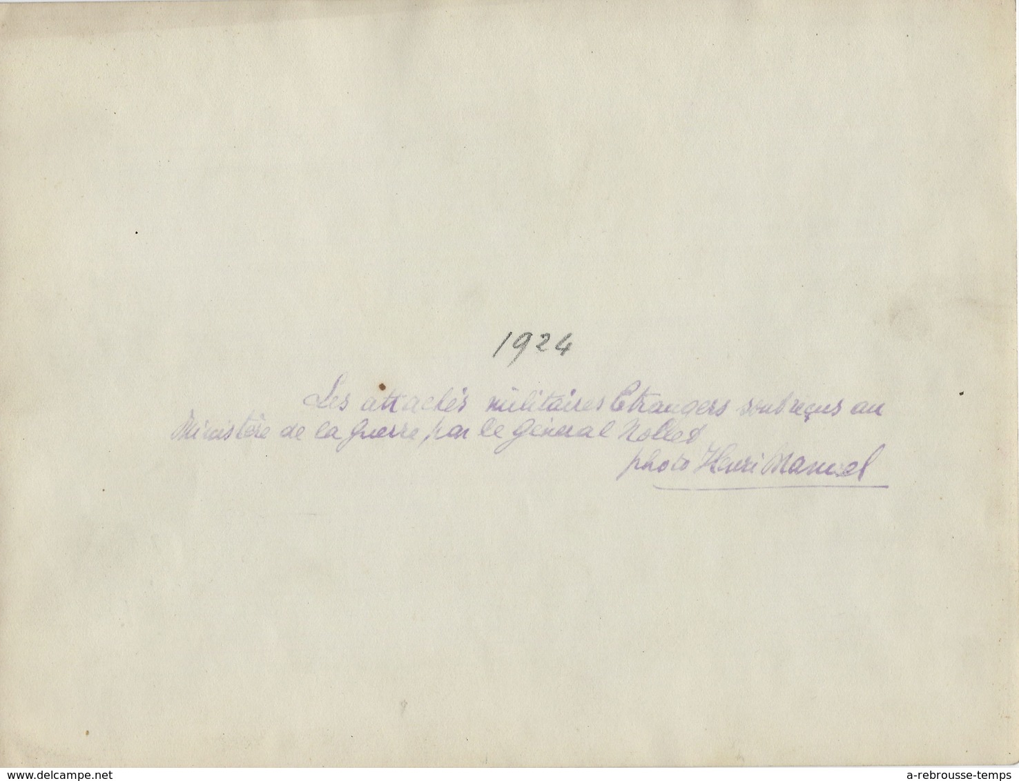 1924-Général NOLLET Reçoit Attachés Militaires étrangers- Photo Henri Manuel Format 23,8 X 17,8cm Papier Fin - Guerre, Militaire