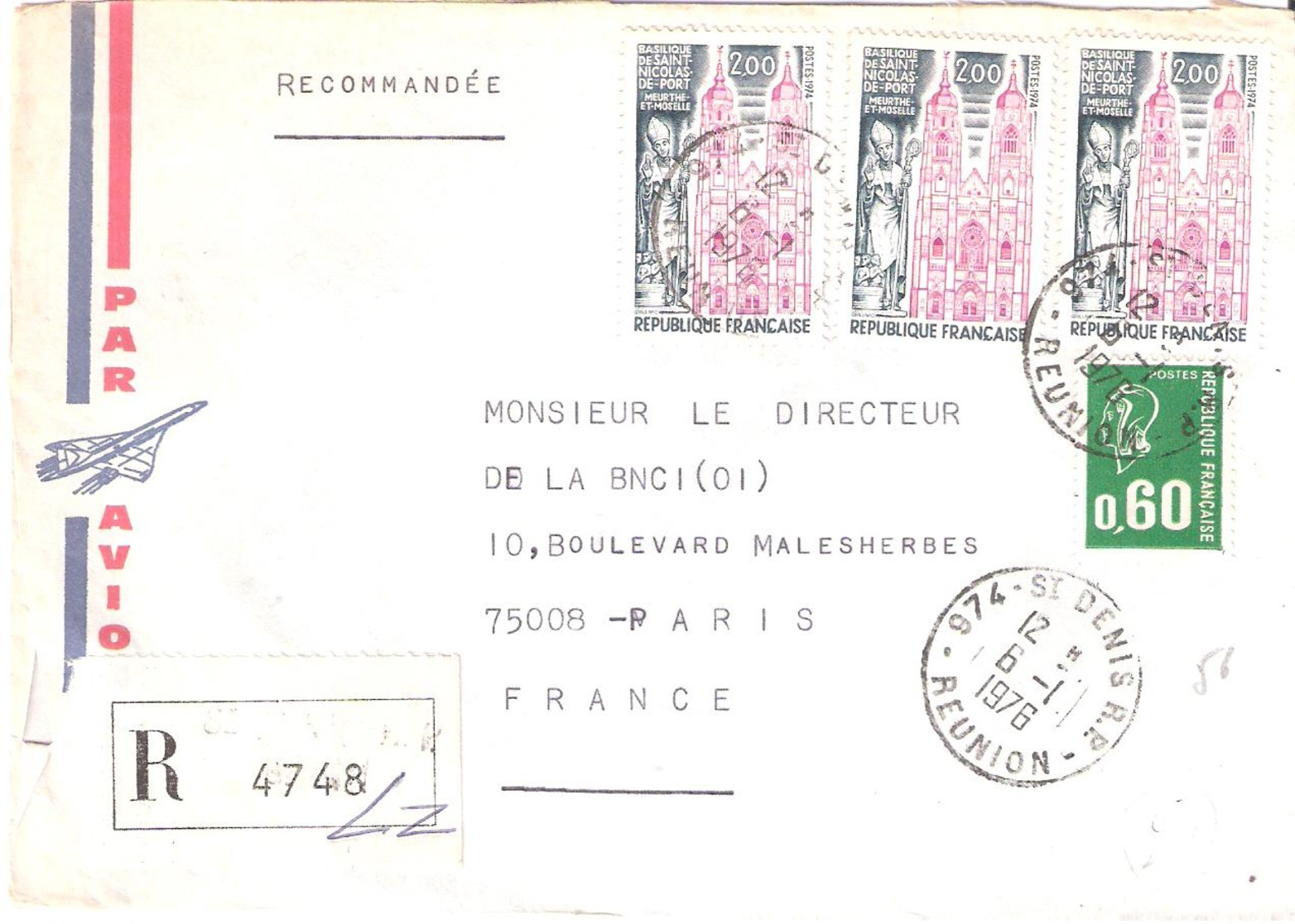 Réunion :- ST DENIS Sur Letttre Recommandée Affranchissement Divers - Manual Postmarks