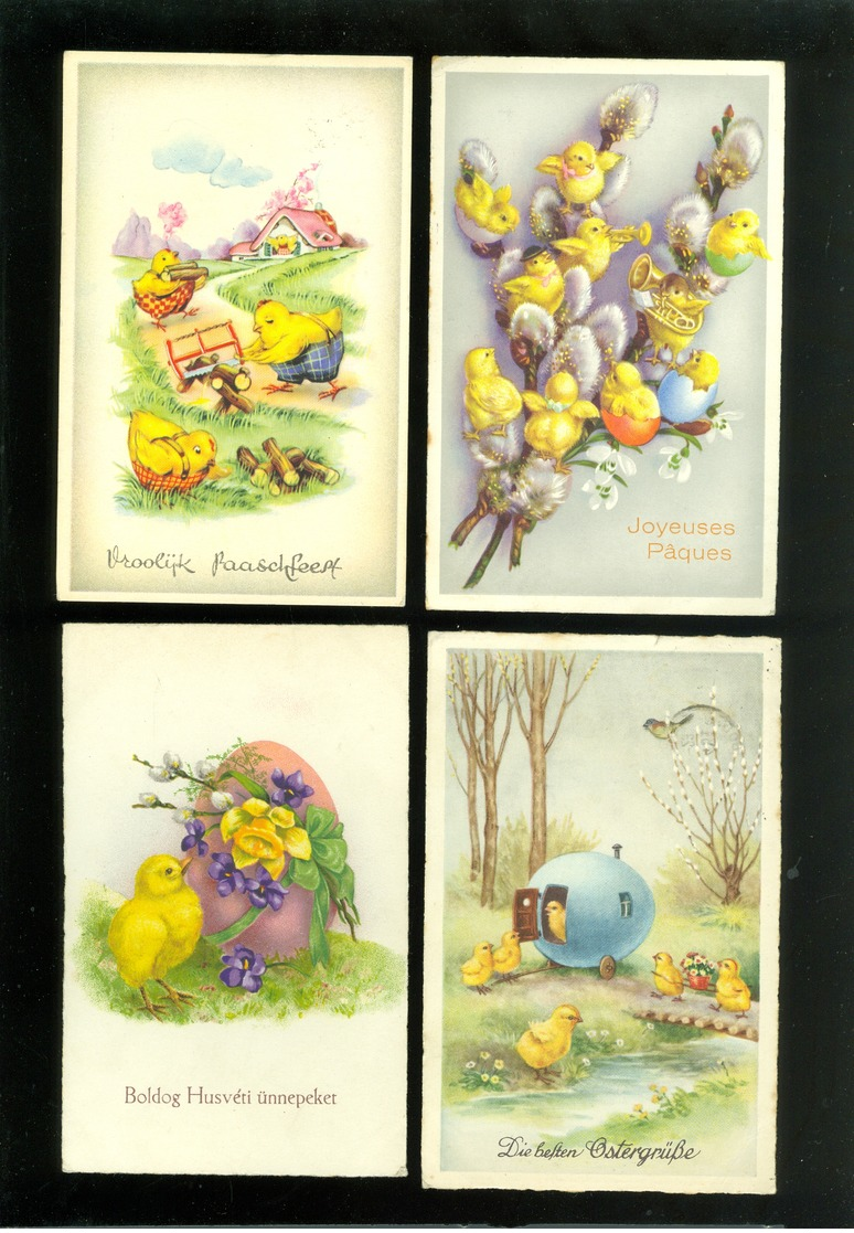 Beau Lot De 60 Cartes Postales De Fantaisie  Pâques   Mooi Lot 60 Postkaarten Van Fantasie  Pasen -  60 Scans - 5 - 99 Postkaarten