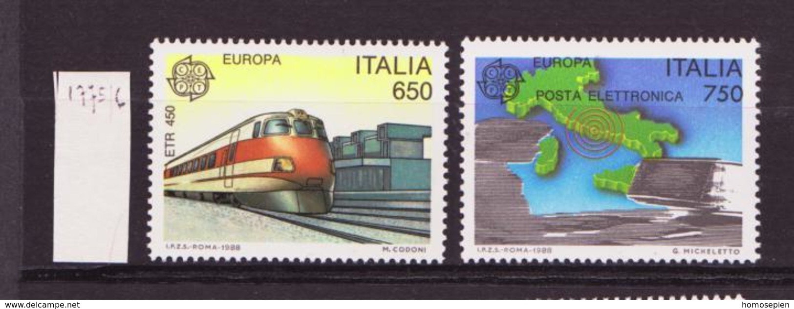 Europa CEPT 1988 Italie - Italy - Italien Y&T N°1775 à 1776 - Michel N°2043 à 2044 *** - 1988