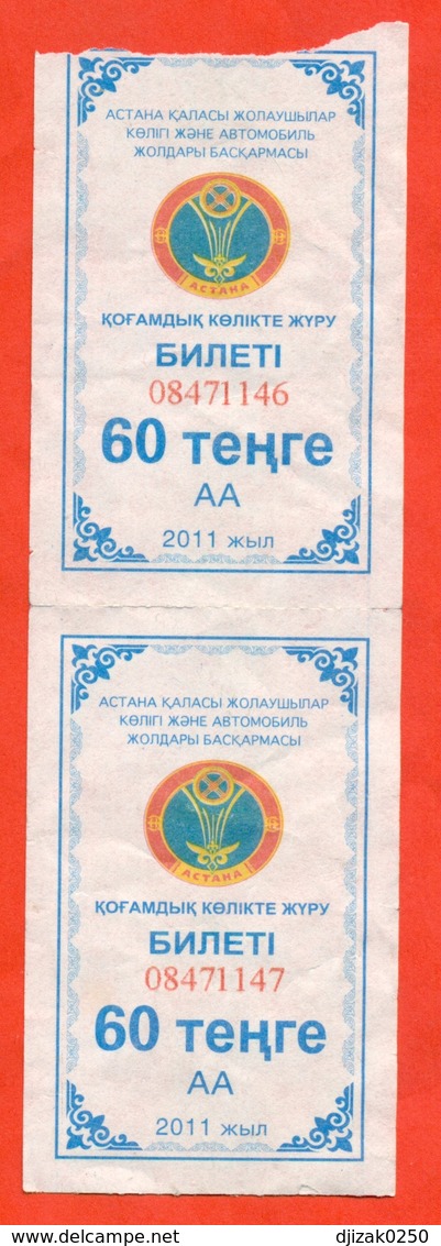 Kazakhstan 2011. City Astana (moderne Nur-Sultan). Tickets On Bus. - Monde