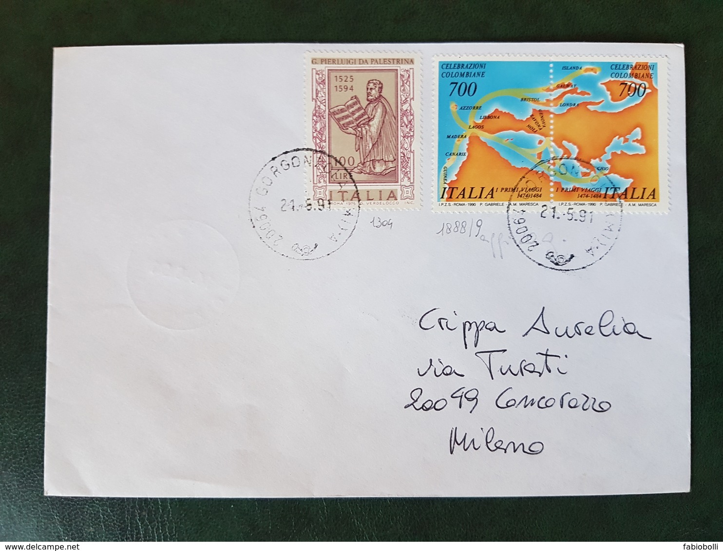 (28096) STORIA POSTALE ITALIANA 1991 - 1991-00: Marcophilie