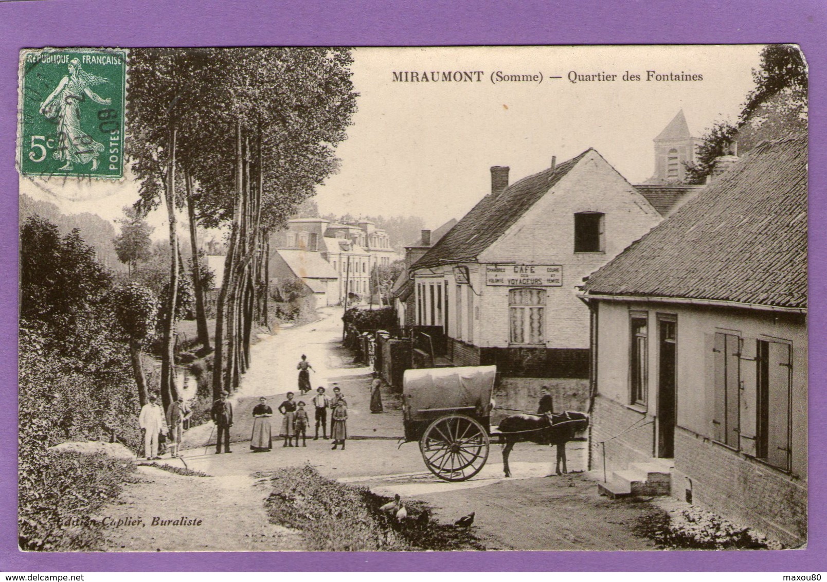 MIRAUMONT - Quartier Des Fontaines - (Café Des Voyageurs) -1909 - - Altri & Non Classificati