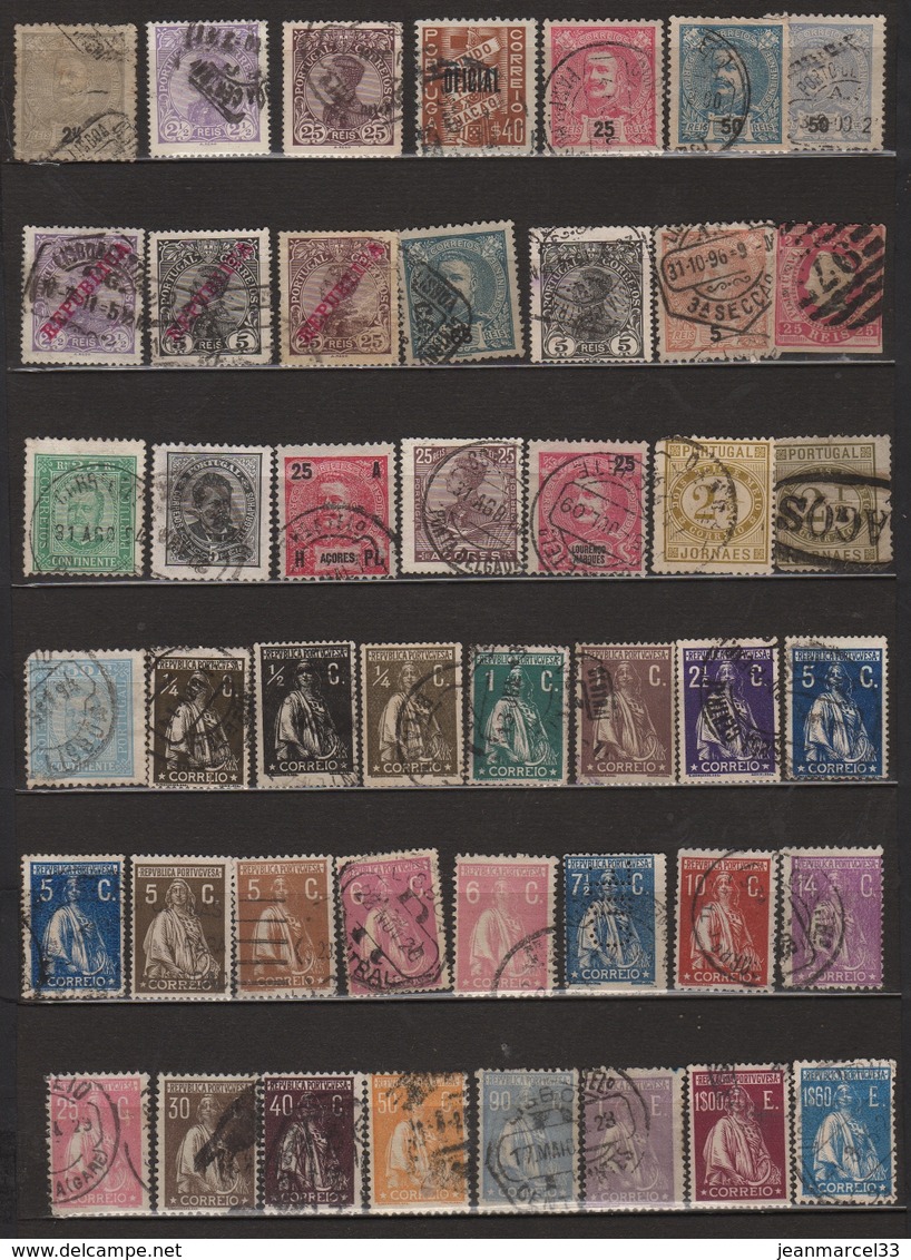 Portugal Lot De 45 Timbres Divers Oblitérés Tous Différents - Andere & Zonder Classificatie