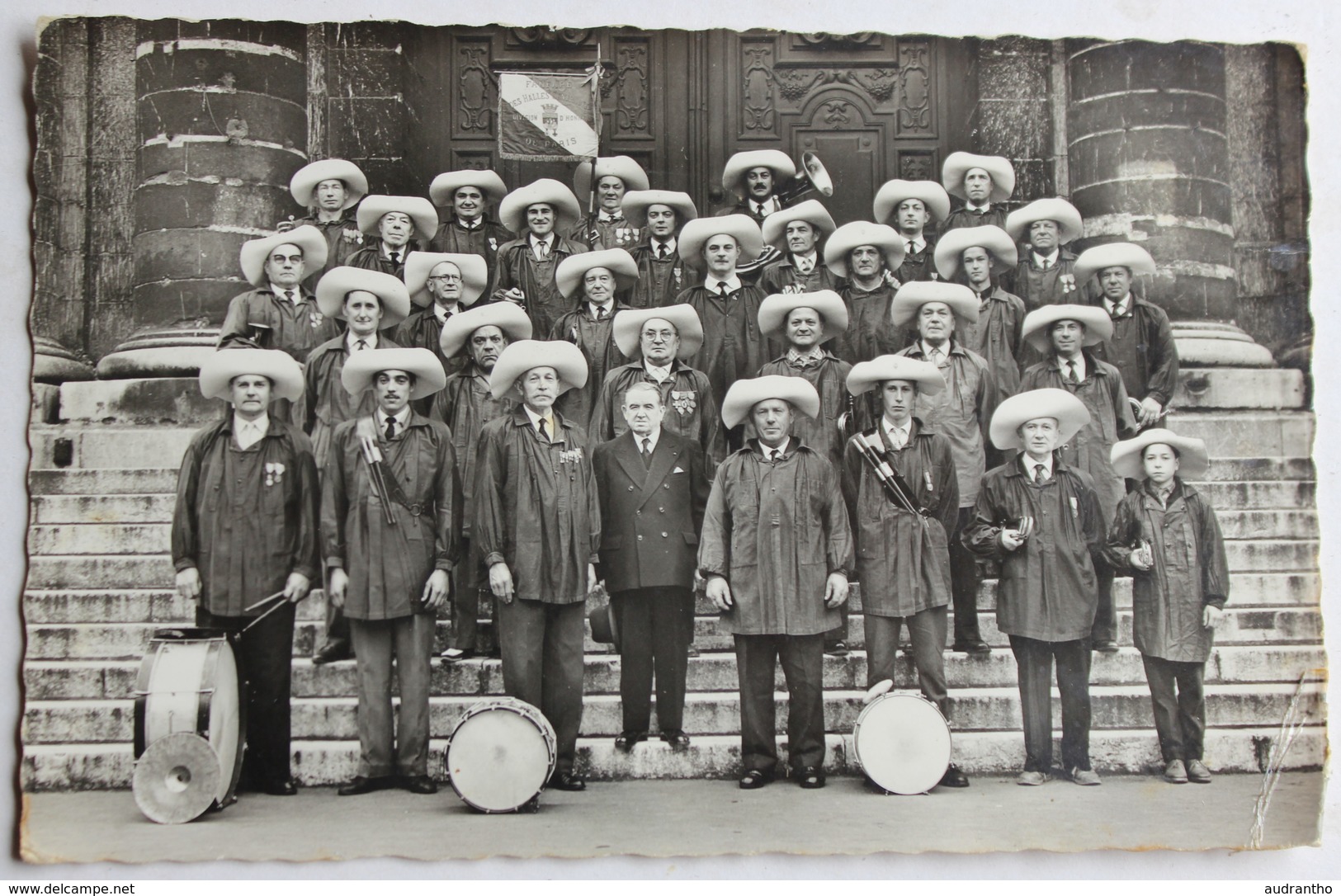 CPSM Fanfare Des Halles Centrales De Paris Fondée Par L. Prodhomme M. H. Dieutegard Montrouge - Musique Et Musiciens