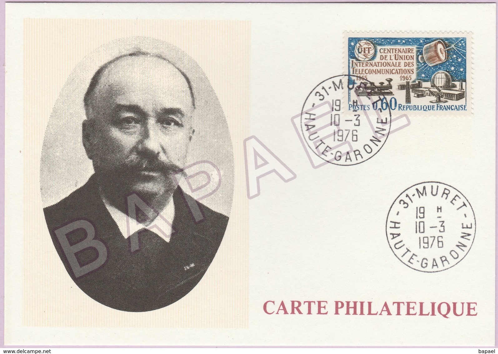 Carte Philatélique - Réalisa 1er Appareil Téléphone  (Clément Ader) (Muret Le 10-3-76) (Recto-Verso) - Autres & Non Classés