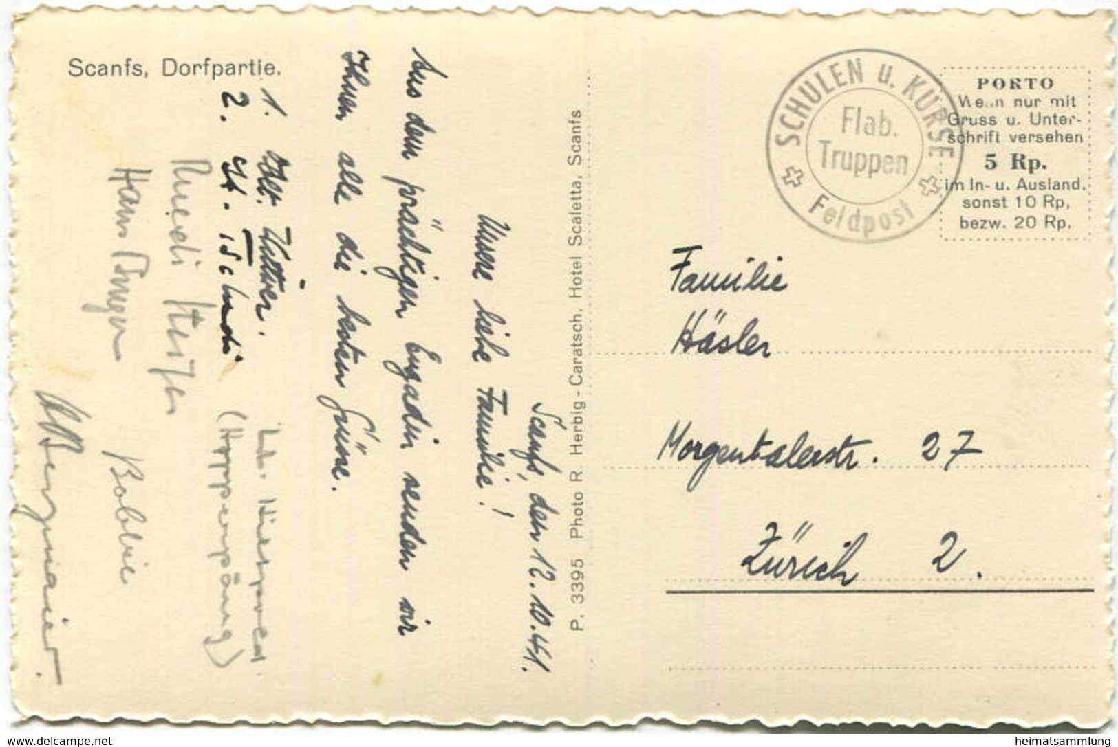 S-chanf - Scanfs - Foto-AK - Verlag R. Herbig Scanfs - Feldpost - Gel. 1941 - S-chanf