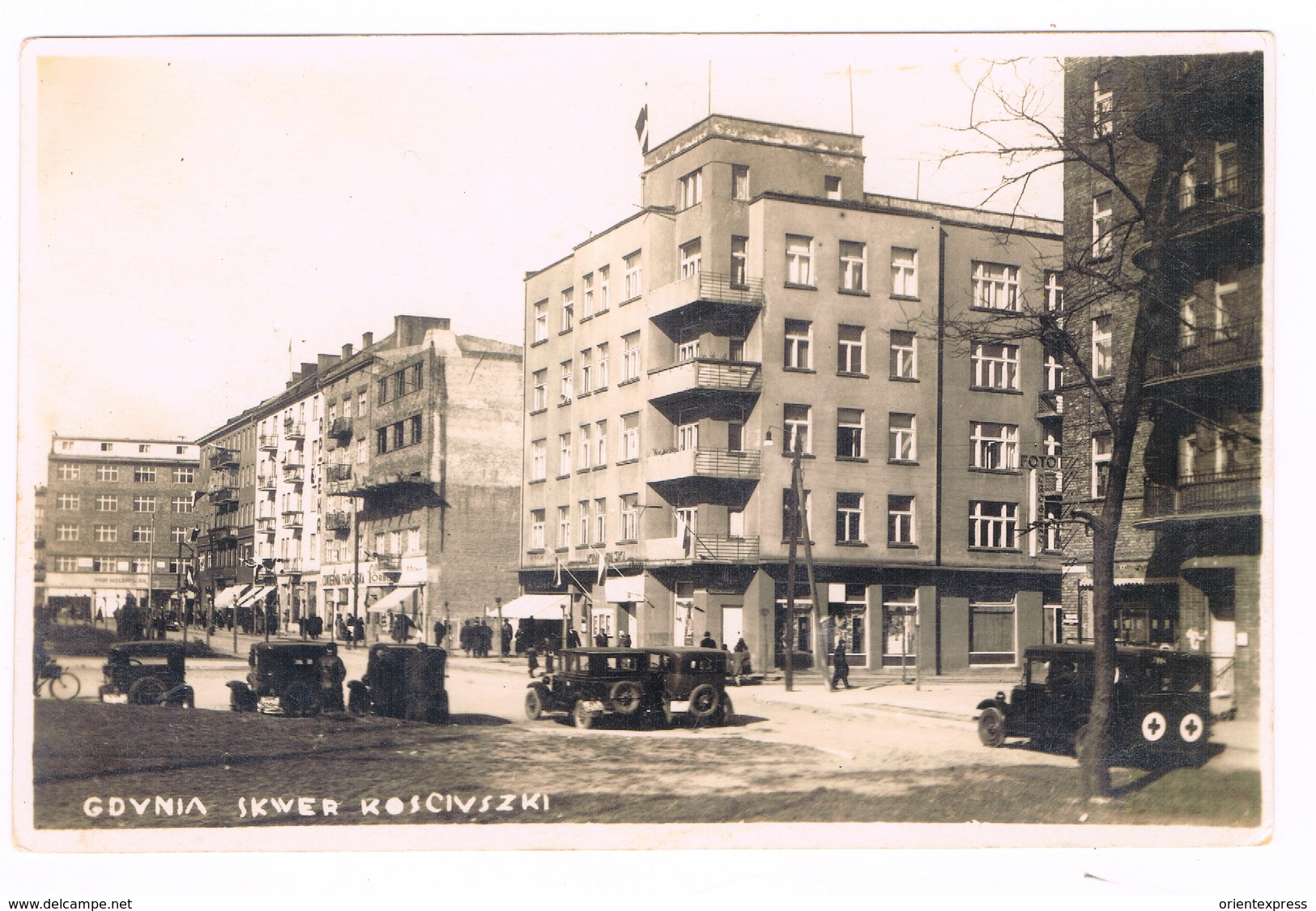 Polonia Postcard Poland Gdynia  Auto Car Animata  1936 Golfo Di Danzica - Polen