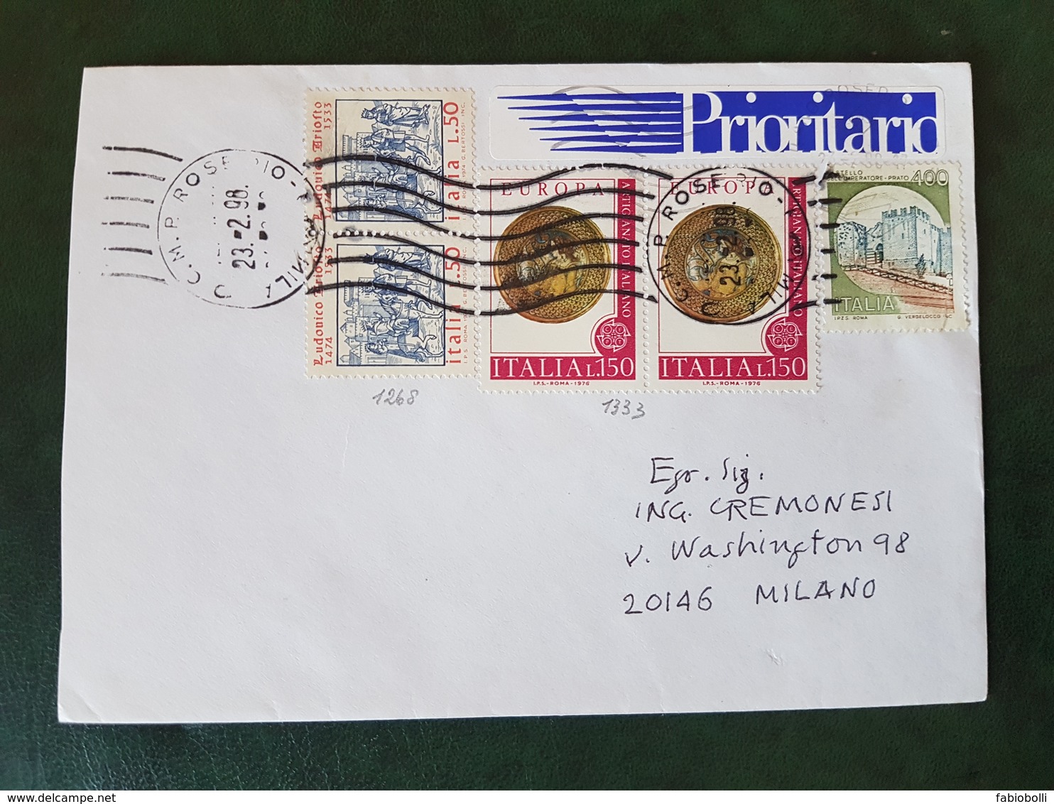 (28130) STORIA POSTALE ITALIA 1998 - 1991-00: Storia Postale