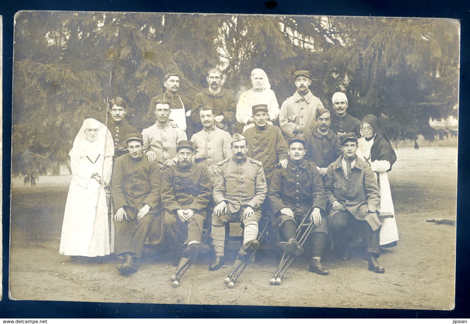 Cpa Carte Photo Militaires  Hôpital Militaire      ACH12 - Guerre 1914-18