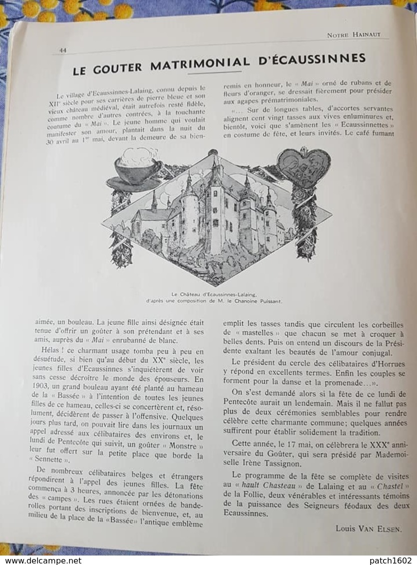 Notre Hainaut MAI 1937 Soignies