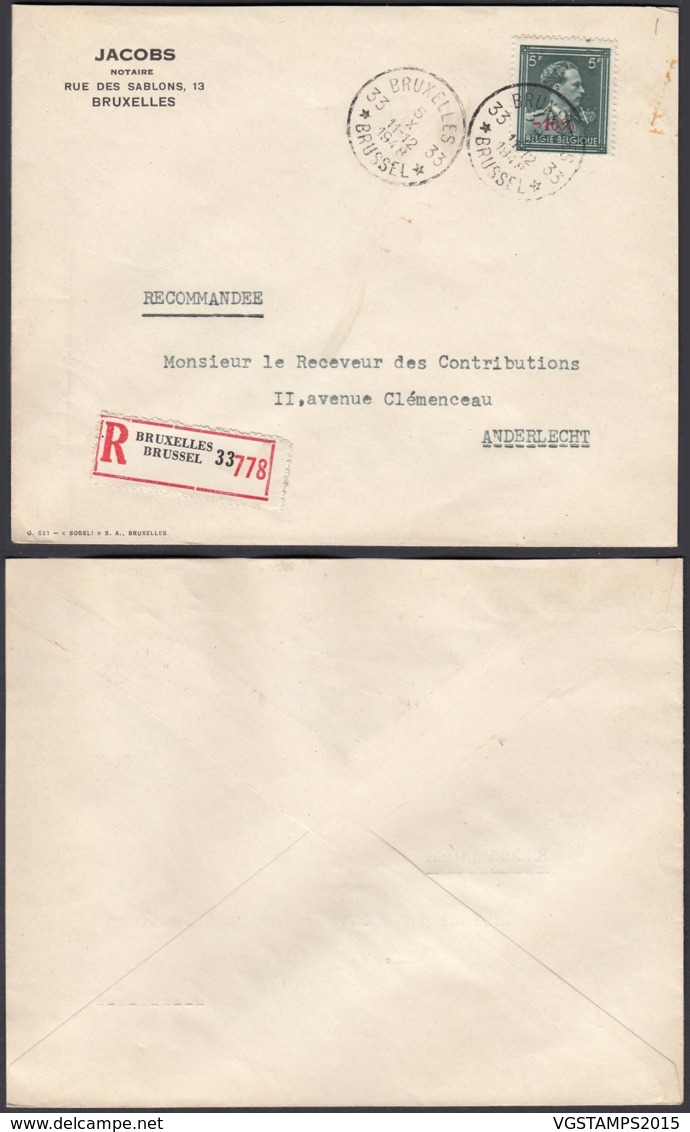 Belgique - Lettre Recommandé COB 724T  - Agence " Bruxelles N°33 " (DD) DC2388 - Autres & Non Classés