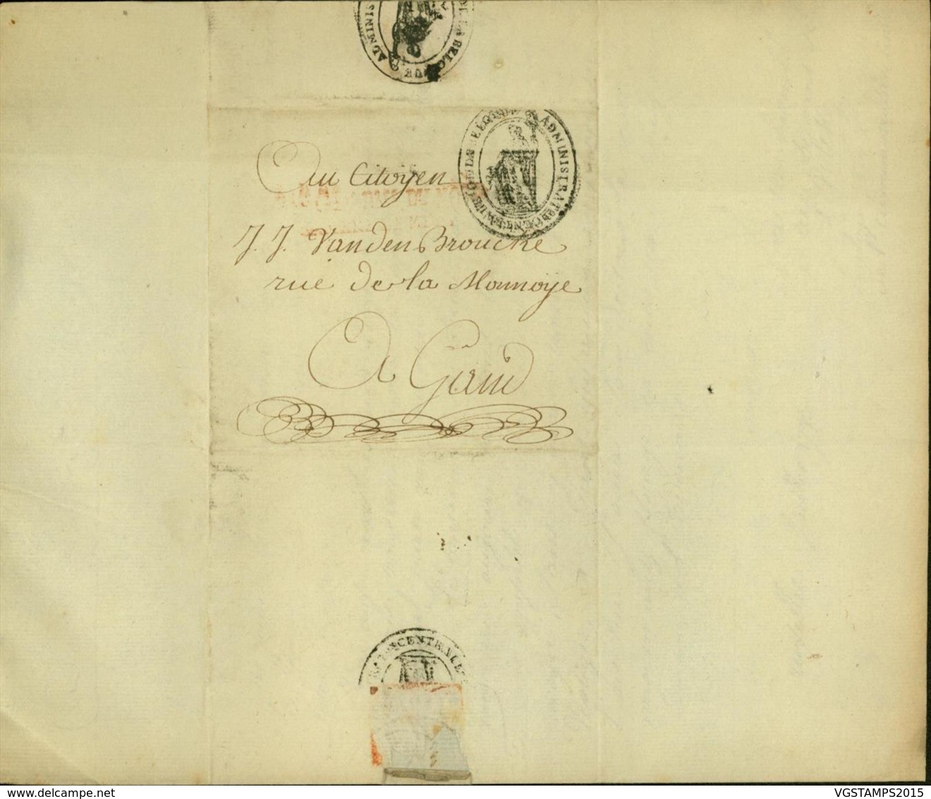 Belgique 1795 De Bruxelles Vers Gand (DD) DC2408 - 1794-1814 (Période Française)