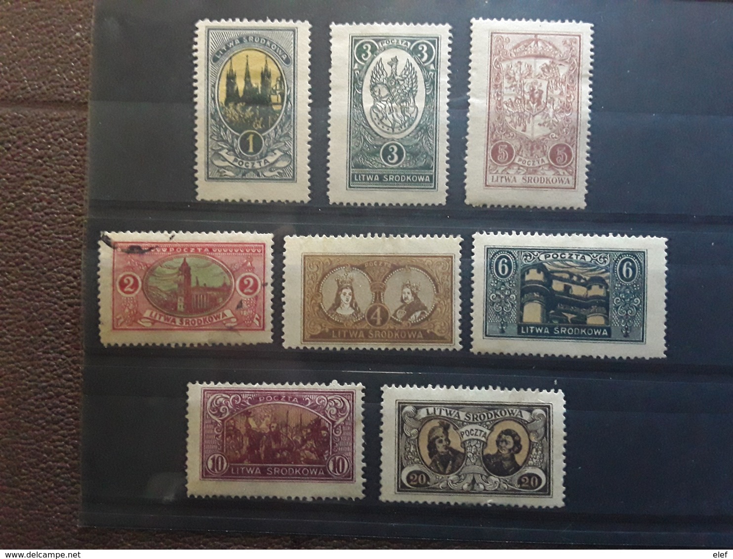 LITUANIE LIETUVA Srodkowa LITWA Occupation Polonaise 1921 Serie Complète Yvert No 28 /  35 Neuve * MH Ob  TB - Lituania