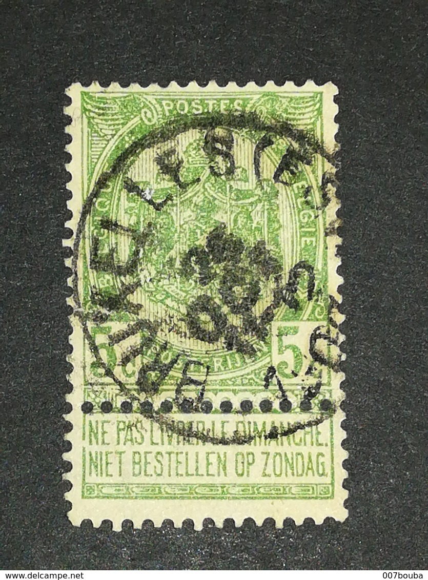 COB N ° 56 Oblitération Bruxelles (Est) - 1893-1900 Fine Barbe