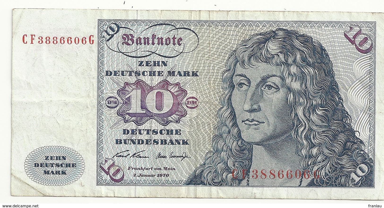 Allemagne 10 Mark 1970 - 10 Deutsche Mark