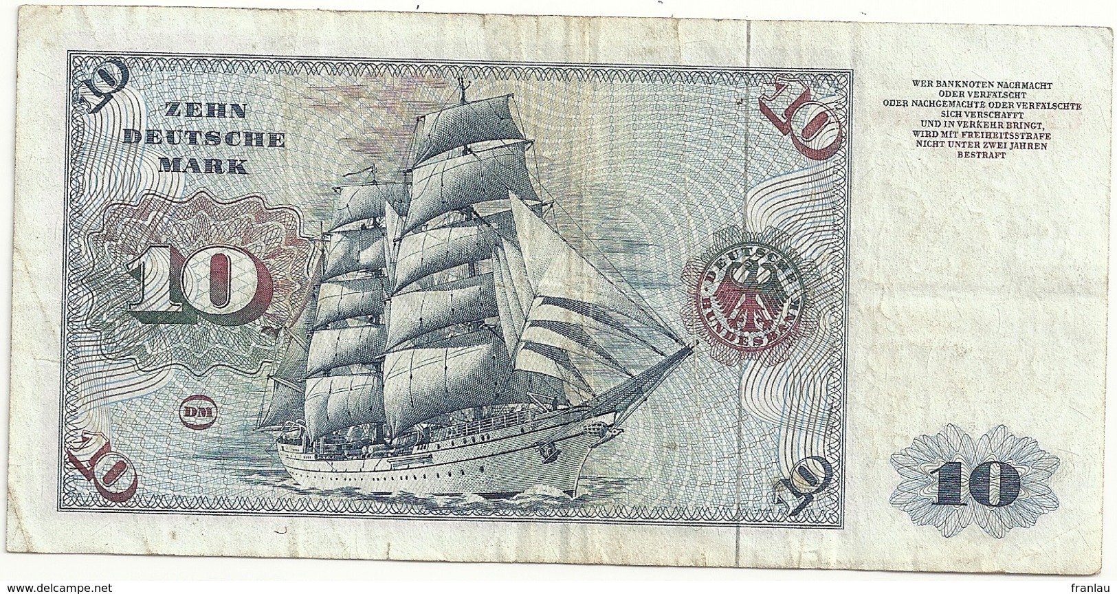 Allemagne 10 Mark 1970 - 10 Deutsche Mark