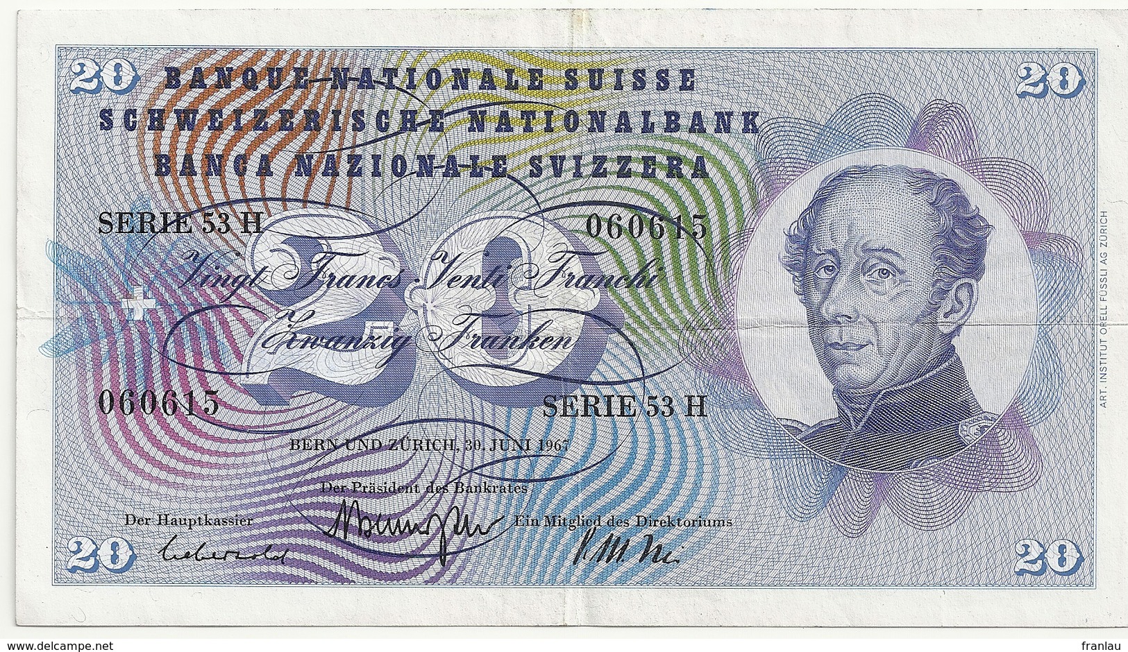 Suisse 20 Francs 1967 - Svizzera