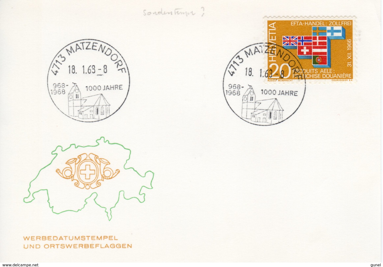 1968  Werbedatumstempel Matzendorf - Marcophilie