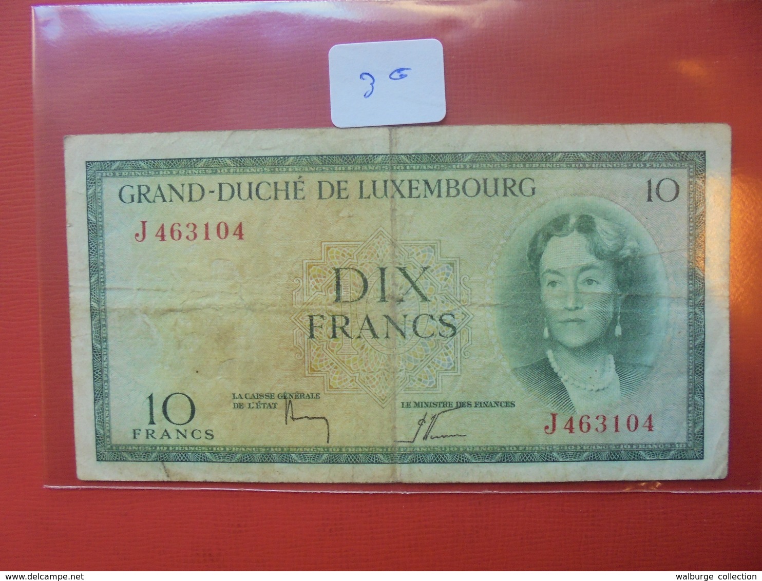 LUXEMBOURG 10 FRANCS (NON-DATE) CIRCULER - Luxemburgo