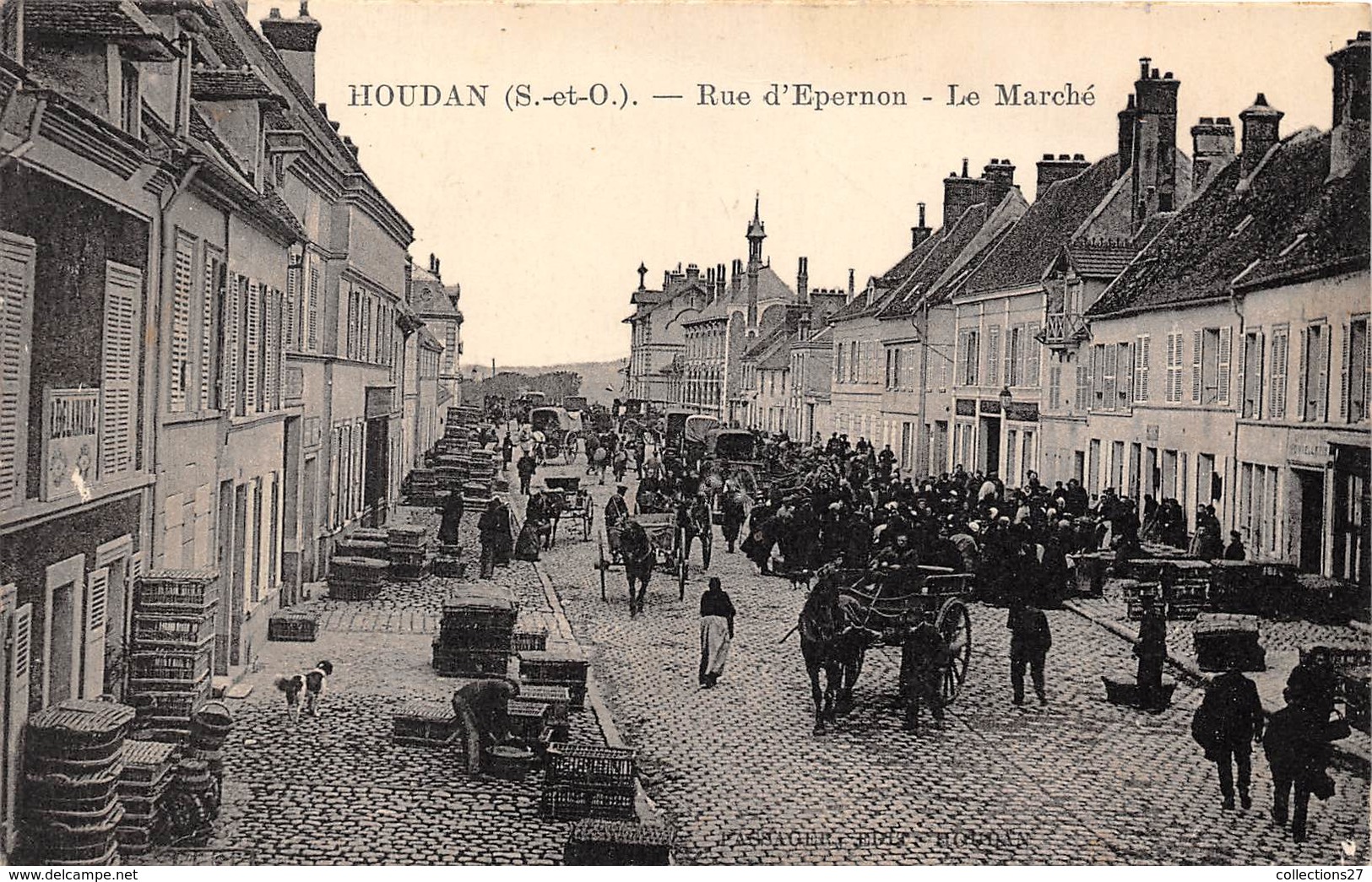 78-HOUDAN- RUE D'EPERNON- LE MARCHE - Houdan