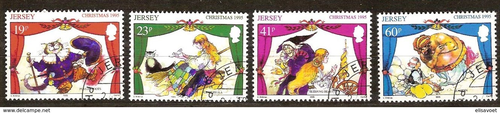 Jersey 1995 Yvertn°  713-716  (°) Oblitéré Used Cote 7,00 Euro Noël Christmas Kerstmis - Jersey