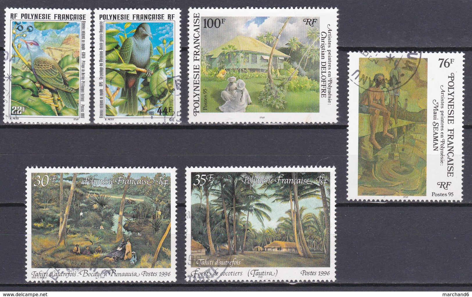Polynésie Oiseaux Peintres Bocage Foret N°479-480-495-497-499-500 Oblitéré - Used Stamps