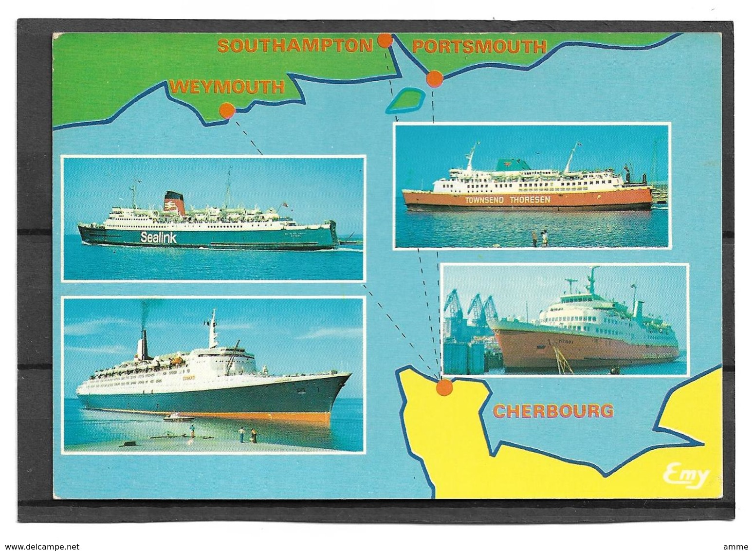 Malle - Mailboat - Maalboot   *  Cherbourg, Les Liaisons Maritimes Avec L'Angleterre - Sealink Townsend  CPM - Paquebots