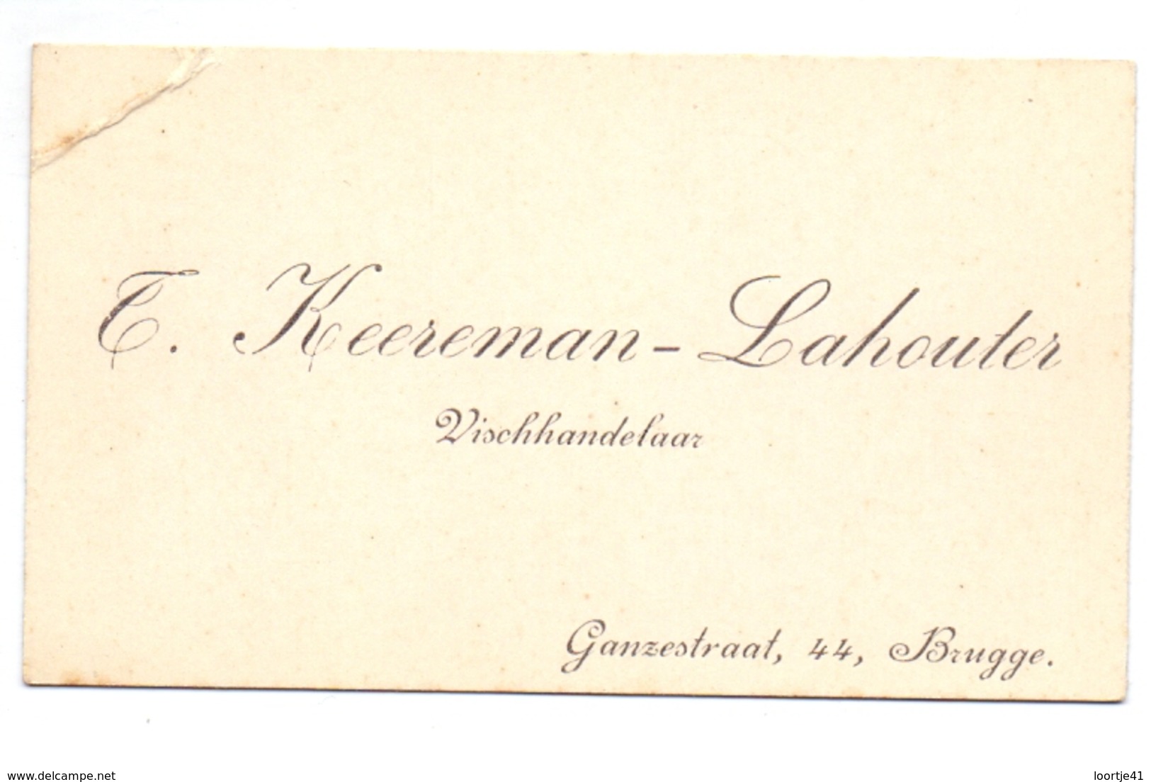 Visitekaartje - Carte Visite - Vishandelaar Keereman - Lahouter - Brugge - Visiting Cards