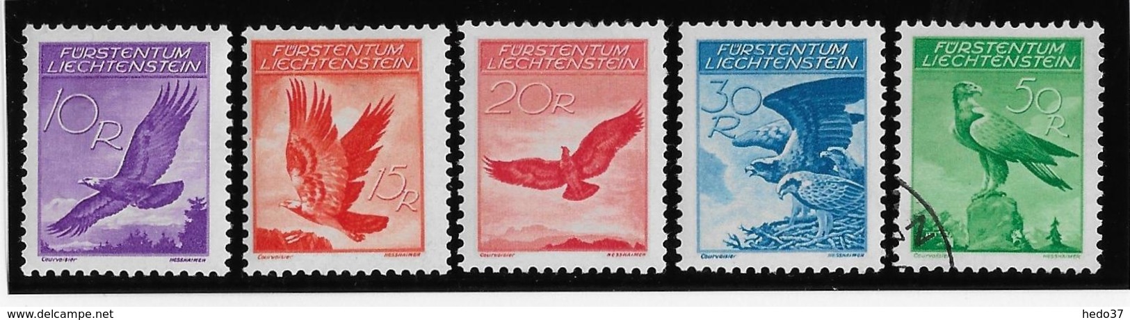 Liechtenstein Poste Aérienne N°9/13 N°13 Oblitéré - Oiseaux - Neuf * Avec Charnière - TB - Luchtpostzegels