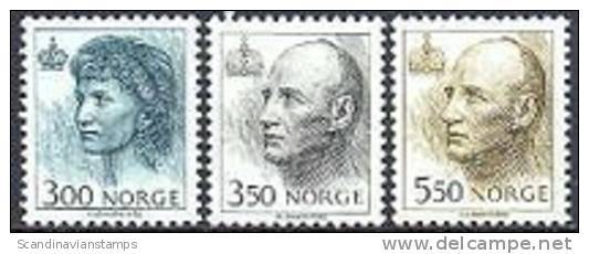 Noorwegen 1993 3+3.5+5.50kr Koningin Sonja En Koning Harald Gewoon Papier PF-MNH-NEUF - Neufs