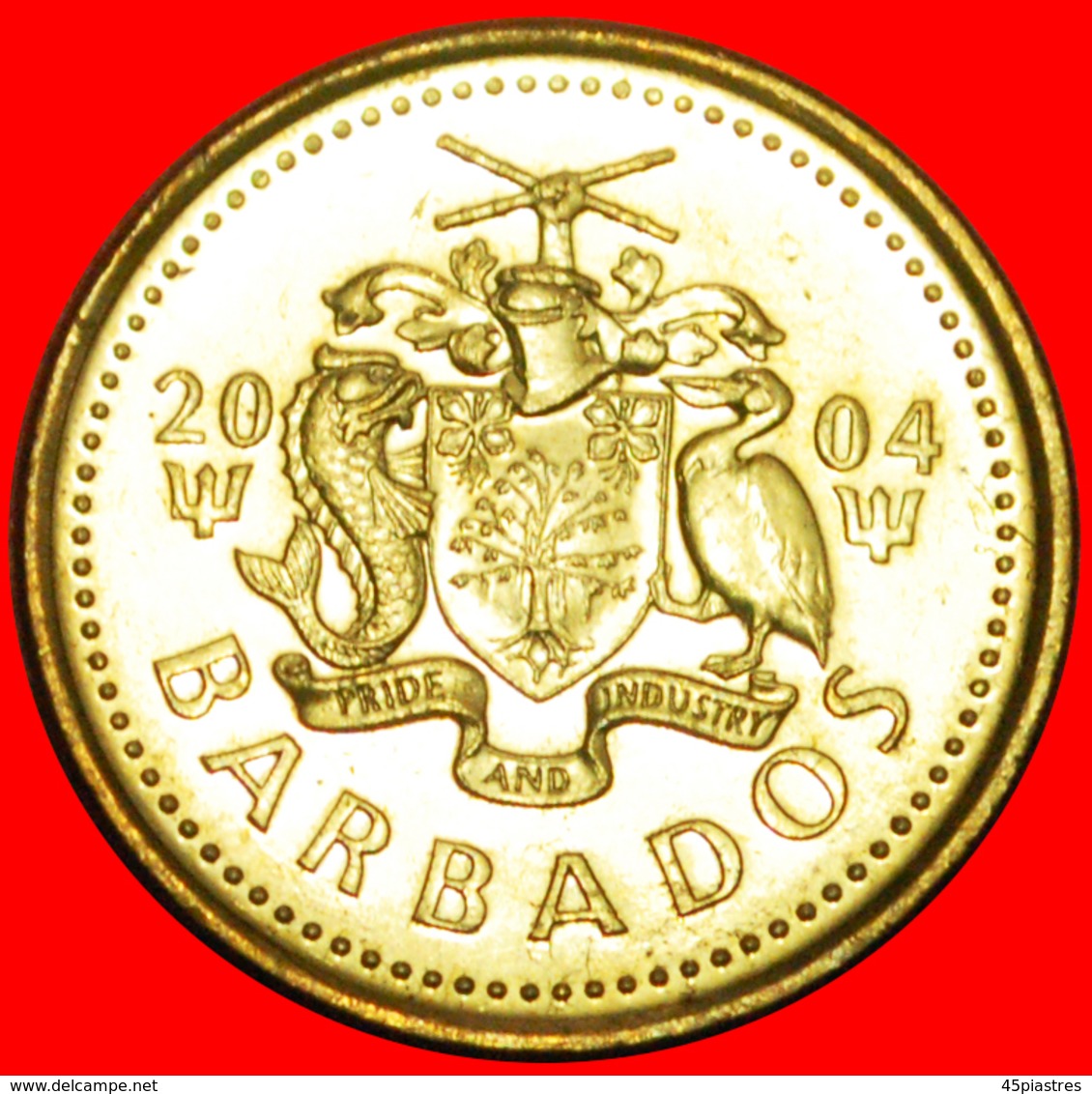 # GREAT BRITAIN (1973-2007): BARBADOS ★ 5 CENTS 2004 MINT LUSTER! LOW START ★ NO RESERVE! - Barbados (Barbuda)