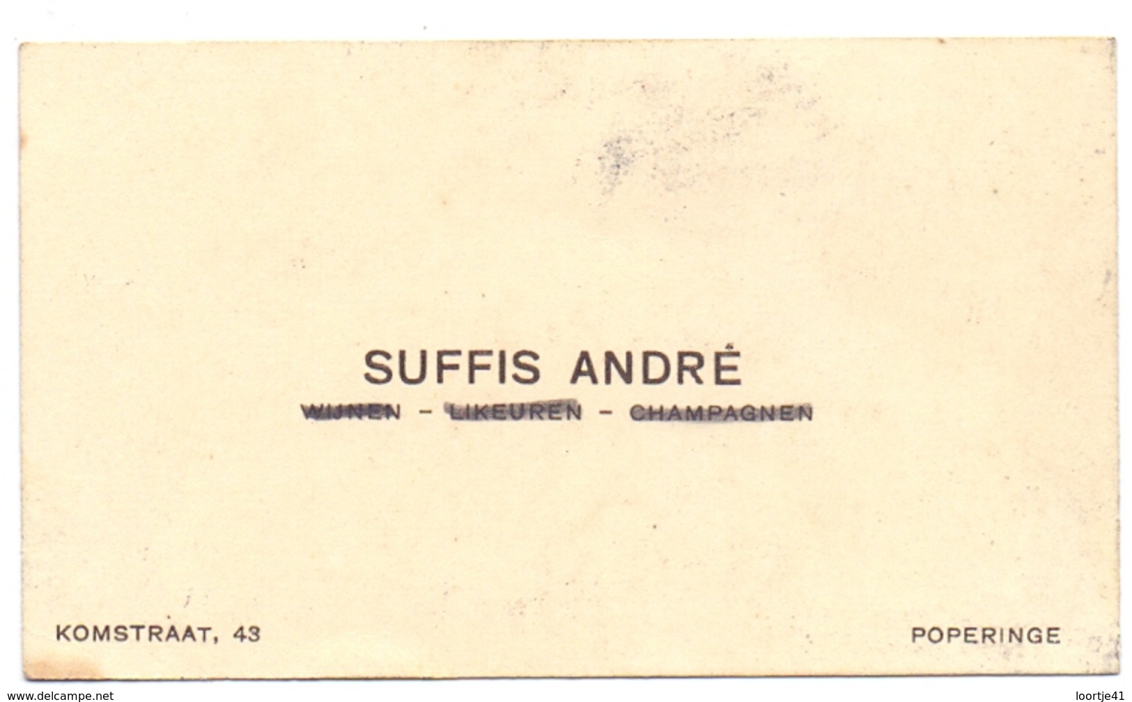 Visitekaartje - Carte Visite - Suffis André - Poperinge - Cartes De Visite