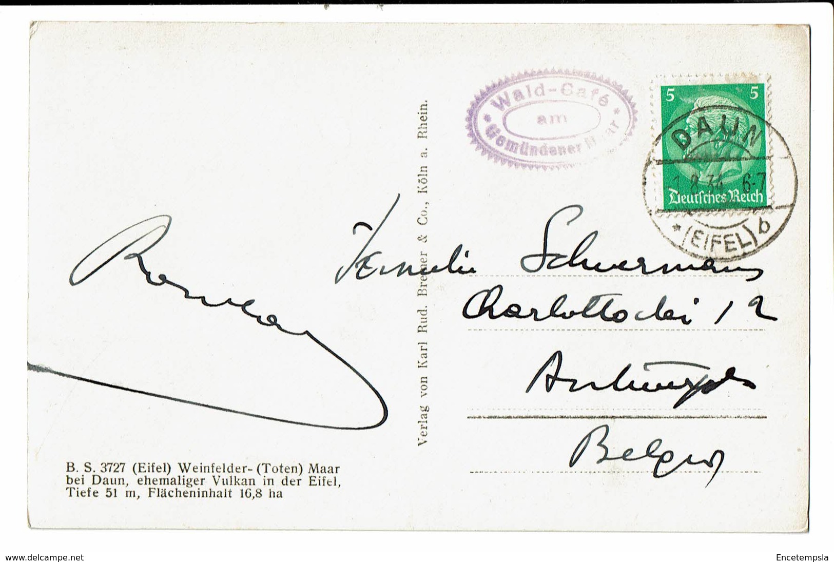 CPA - Carte Postale -Allemagne- Weinfelder (Toten) Maar I. Eifel-1934  VM1679 - Daun