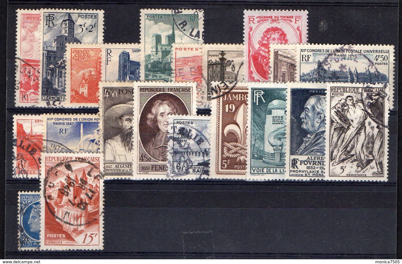 FRANCE ( POSTE ) Y&T  N°  772/792  " 1947 "  TIMBRES  BIEN  OBLITERES . - 1940-1949