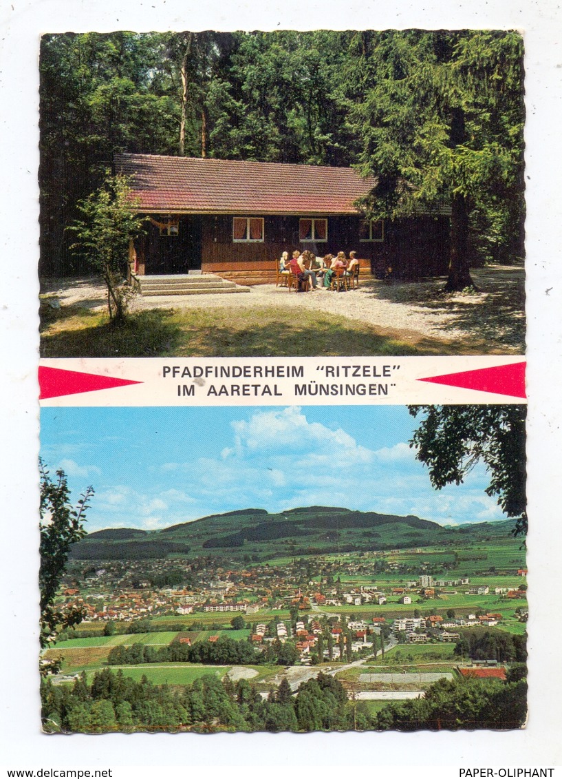 CH 3110 MÜNSINGEN BE, 50 Jahre Pfadfinderabteilung Chunze-Münsingen, 1926-1976, Pfadfinderheim "Ritzele" Im Aaretal - Münsingen