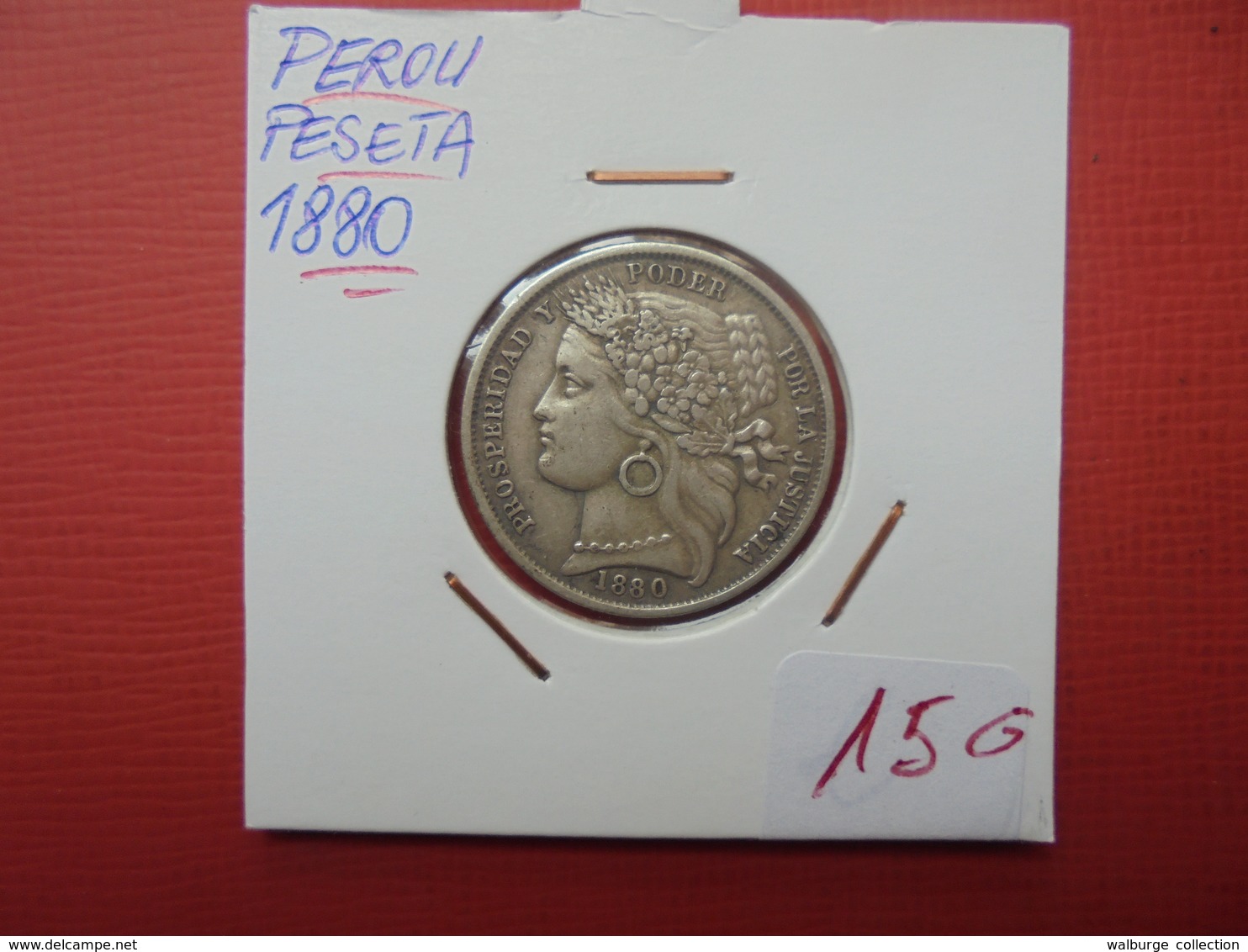 PEROU 1 PESETA 1880 ARGENT - Pérou