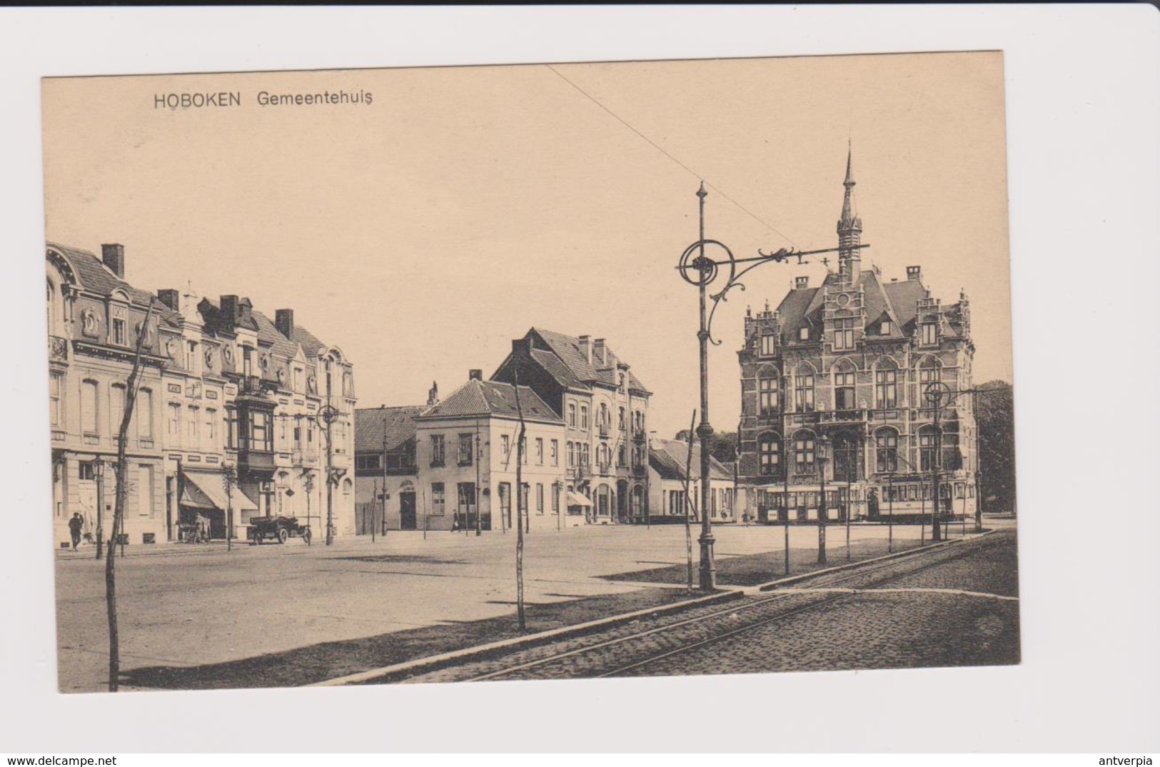 Hoboken - Gemeentehuis Animatie Met Tram,auto Enz.. Ongelopen - Antwerpen