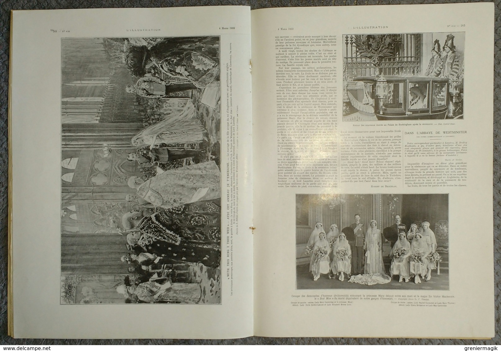 L'Illustration 4122 4 mars 1922 Rugby France-Angleterre/Exposition Arts décoratifs/Princesse Mary Lord Lascelles/Landru