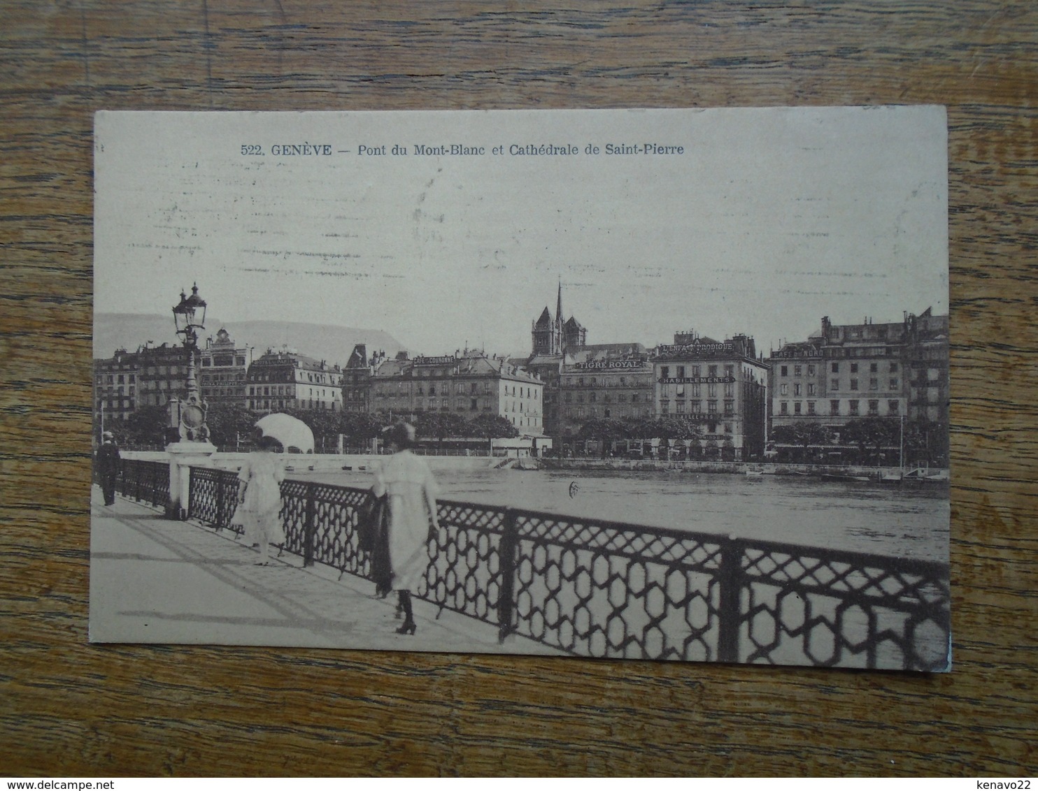 Genève , Pont Du Mont-blanc Et Cathédrale De Saint Pierre "" Carte Animée De 1923 "" - Genève