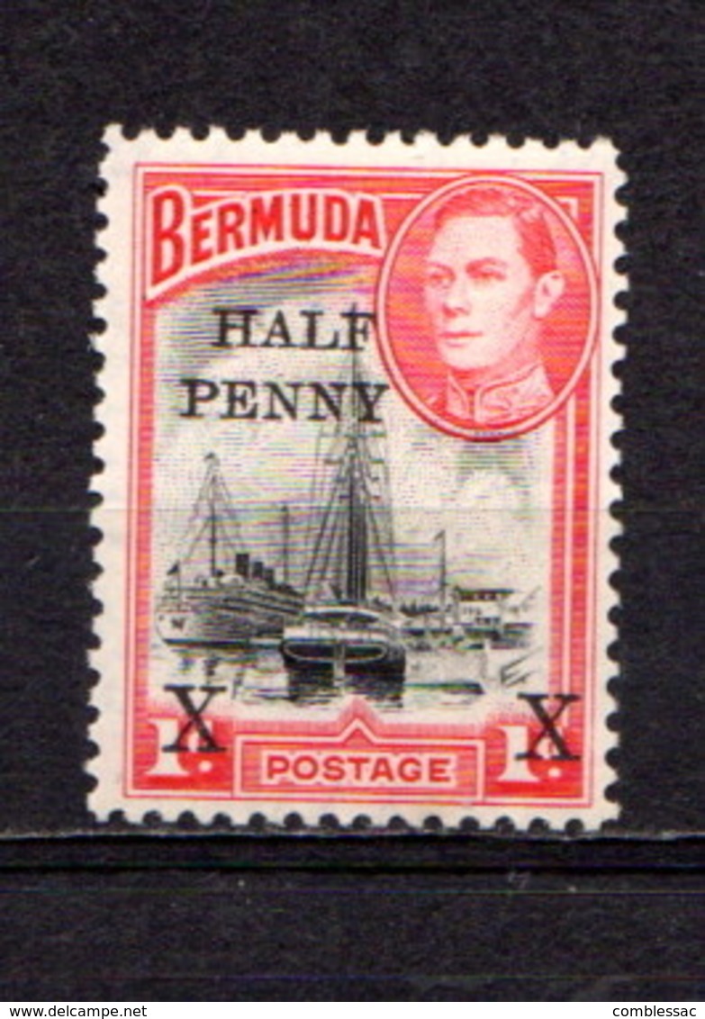 BERMUDA    1940    1/2d  On  1d  Black  And  Red    MNH - Bermuda
