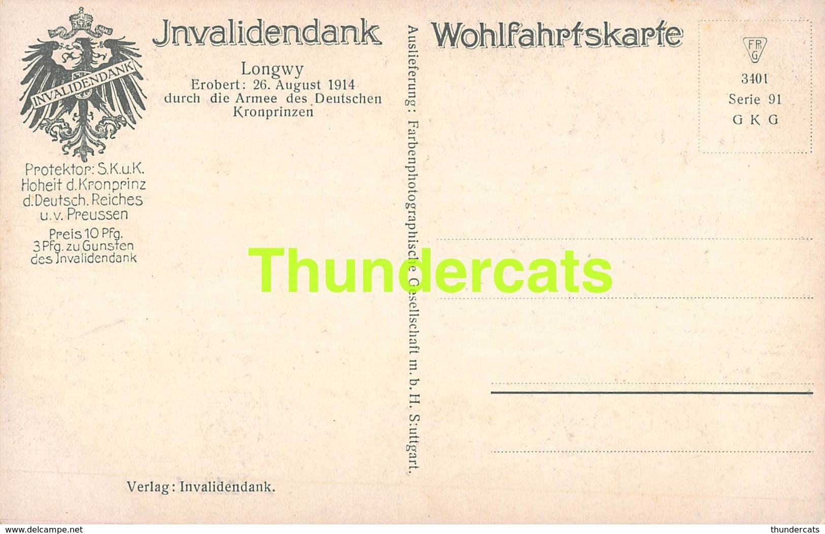 CPA ILLUSTRATEUR INVALIDENDANK LONGWY EROBERT 1914 BURGER CANON ARTILLERIE - Weltkrieg 1914-18